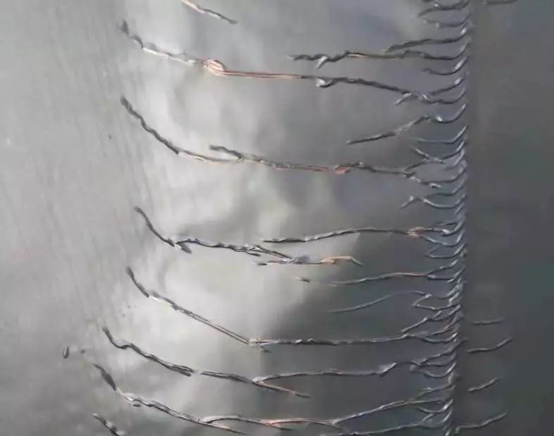  Roller cracks in the undried area of the pole piece