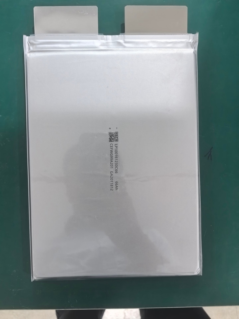 66 Ah lithium pouch cell with positive and negative tabs